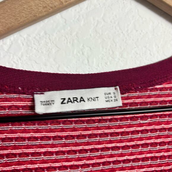 Zara Knit Purple Orange Red Small Women Button Up V-neck Sweater - Picture 4 of 6